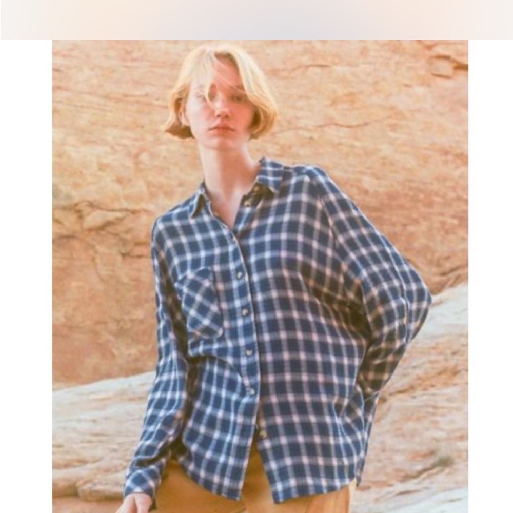 BDG Urban Outfitters Keanu Flannel XS Blue White